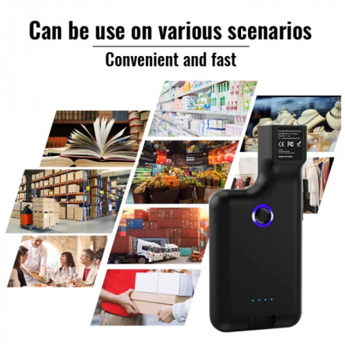 Scanner de codes-barres Bluetooth HC101D 2D, lecteur de codes-barres sans fil avec clip arrière pour téléphone, spécifications : côté SH28021906-08